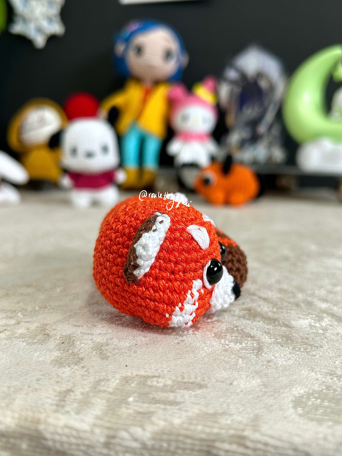 Crochet Amigurumi Sleeping Red Panda plush toy