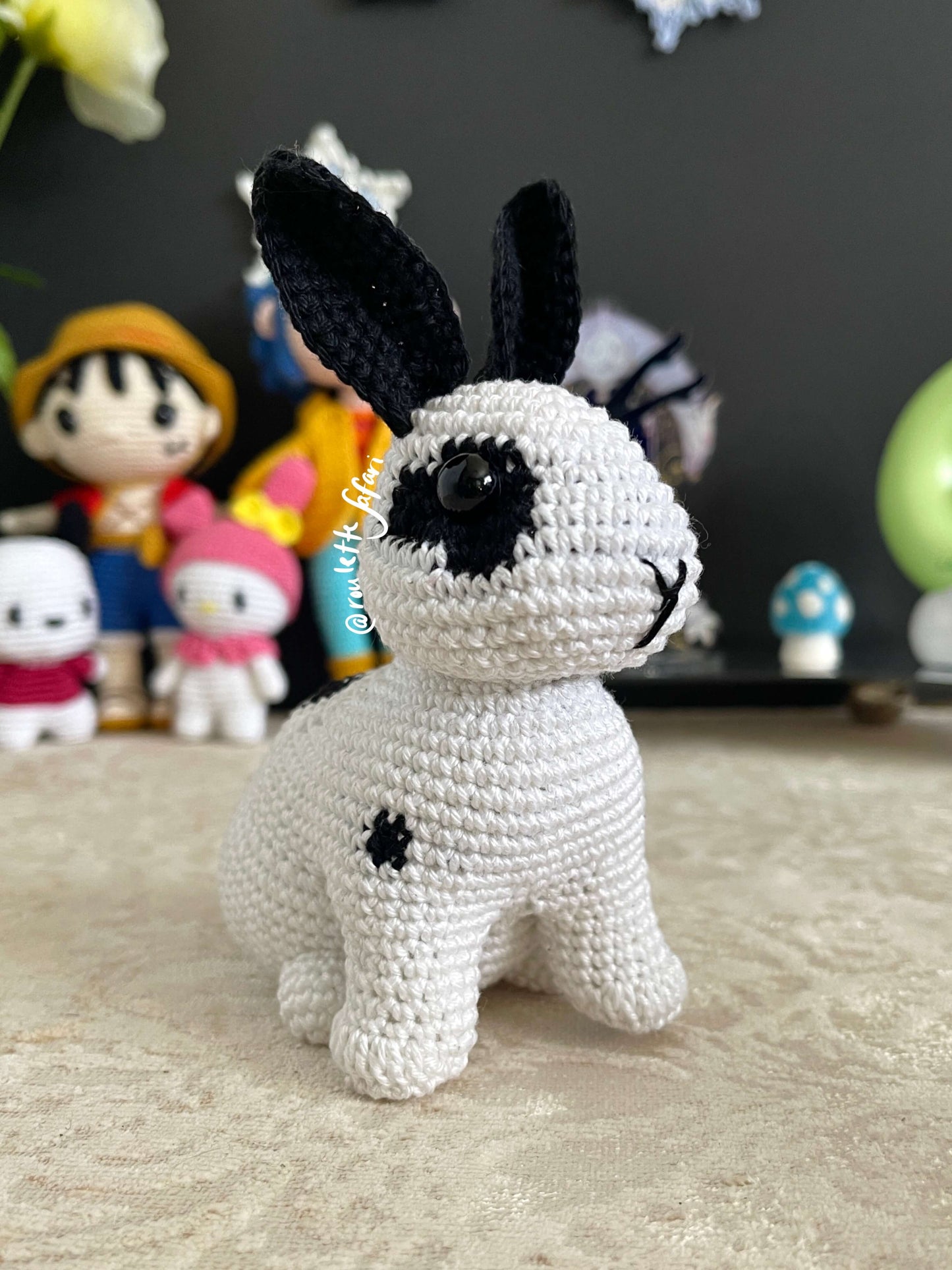Crochet Amigurumi Real looking Bunny plush toy keychain