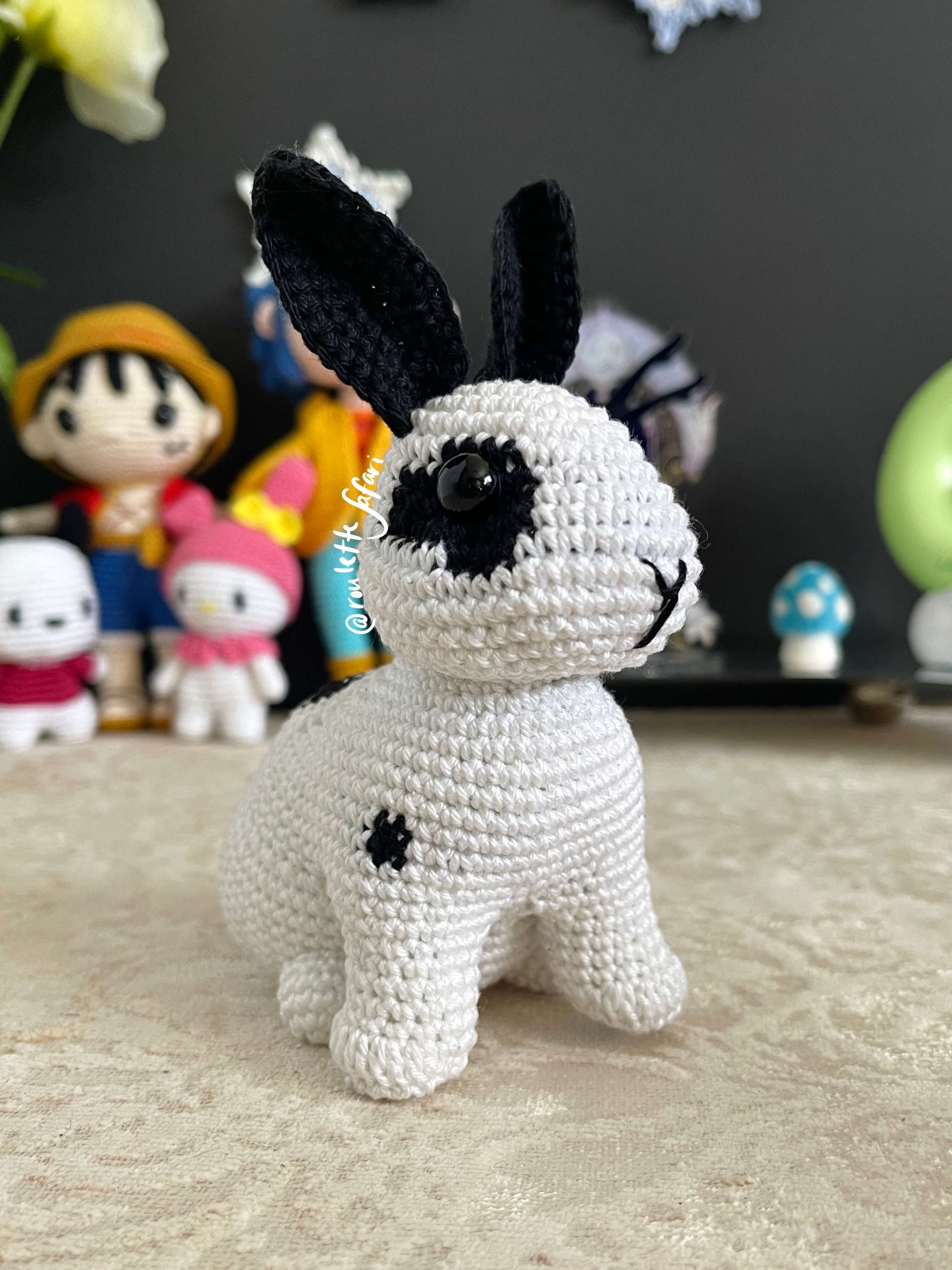 Crochet Amigurumi Real looking Bunny plush toy keychain