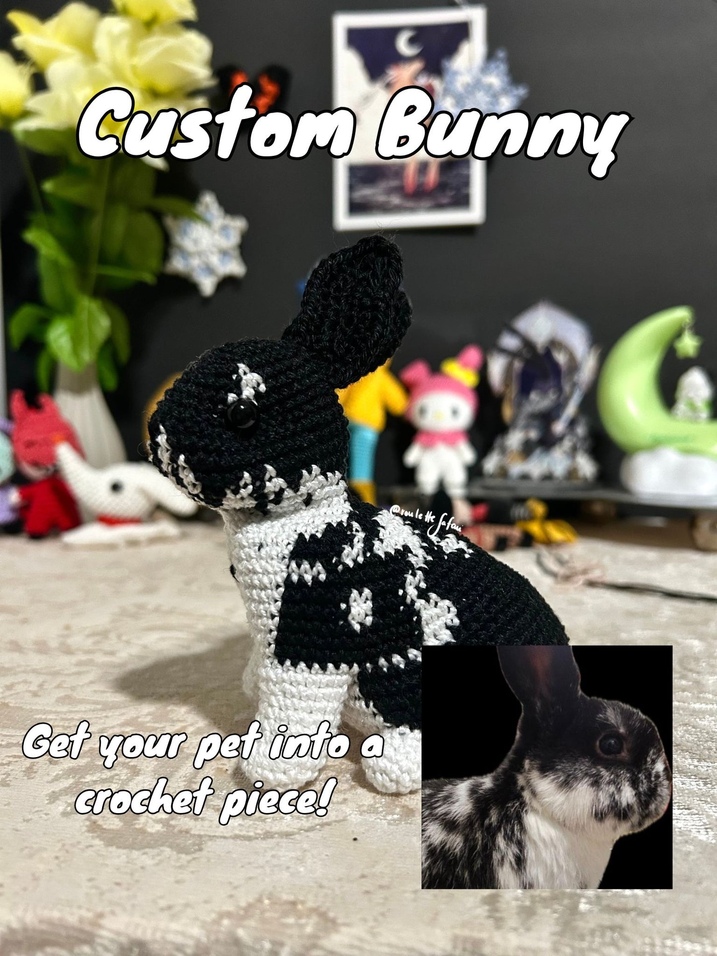 Crochet custom Amigurumi Real looking Bunny plush toy