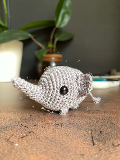 Crochet Amigurumi Elephant plush toy keychain