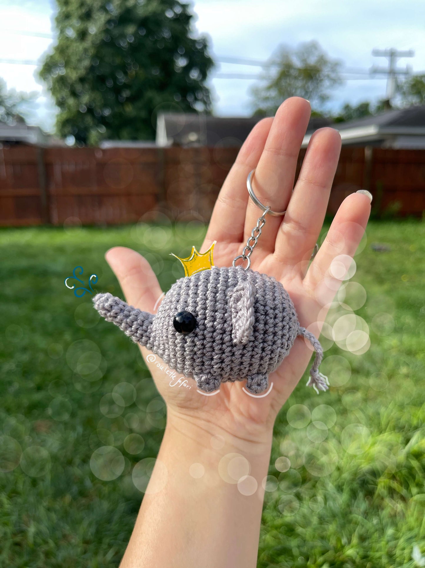 Crochet Amigurumi Elephant plush toy keychain