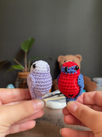 Crochet Amigurumi Parakeet Parrot plush toy keychain