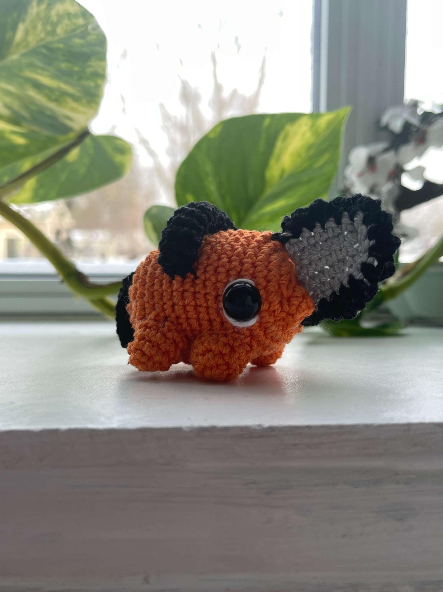 Orange Pochita Crochet Chainsawman devil Amigurumi plush toy keychain