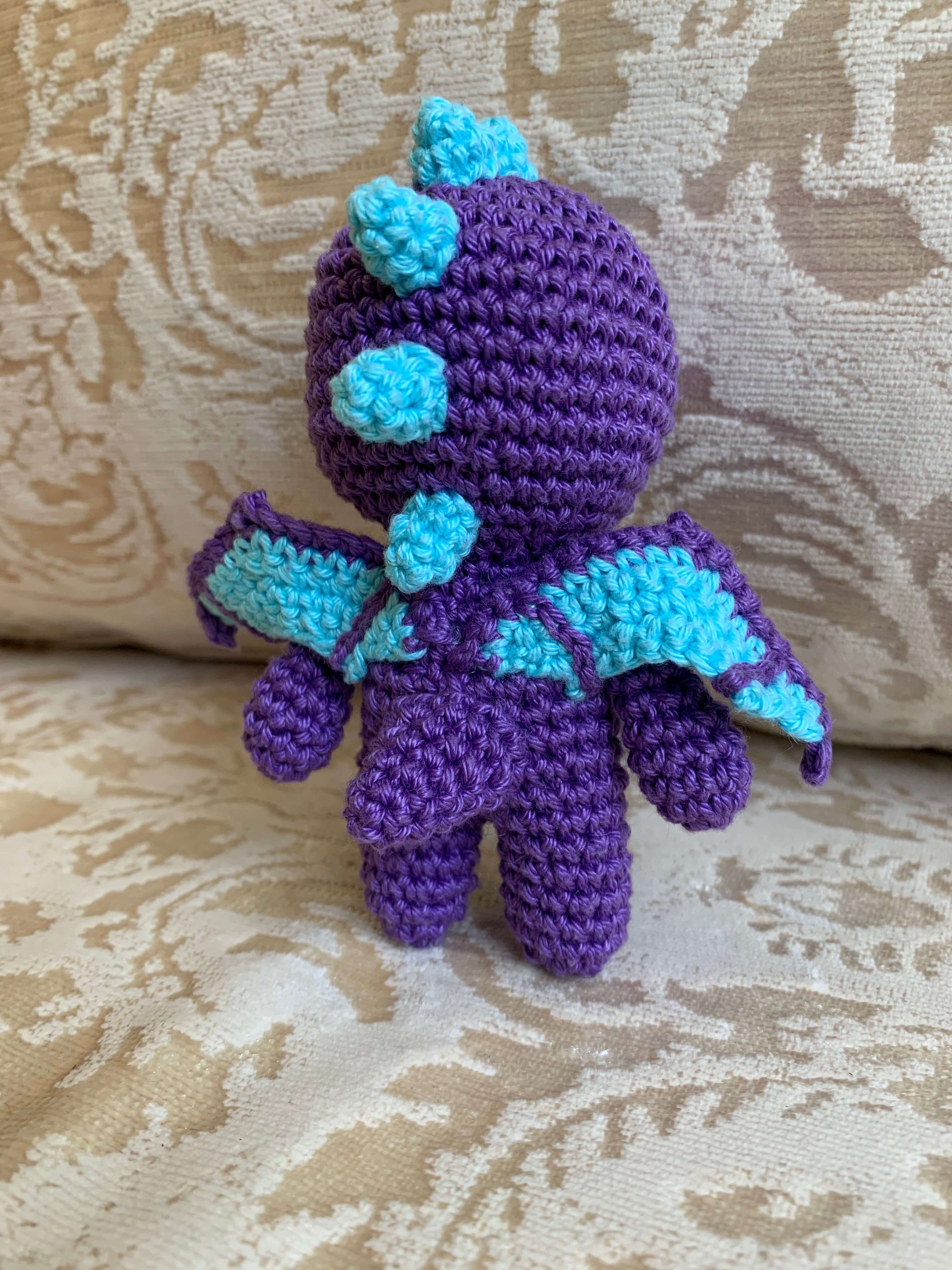 Dragon plushie, lavender matcha dragon, shops crochet dragon amigurumi plushie, crochet lavender purple dragon