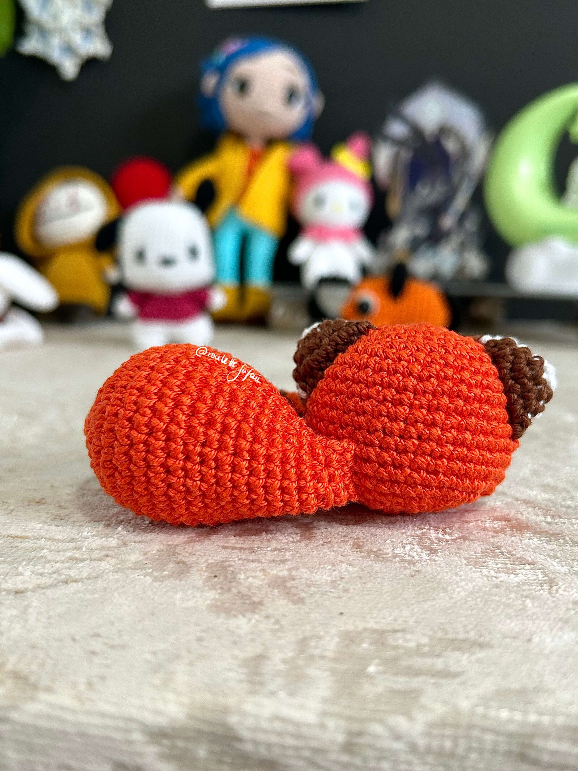 Crochet Amigurumi Sleeping Red Panda plush toy