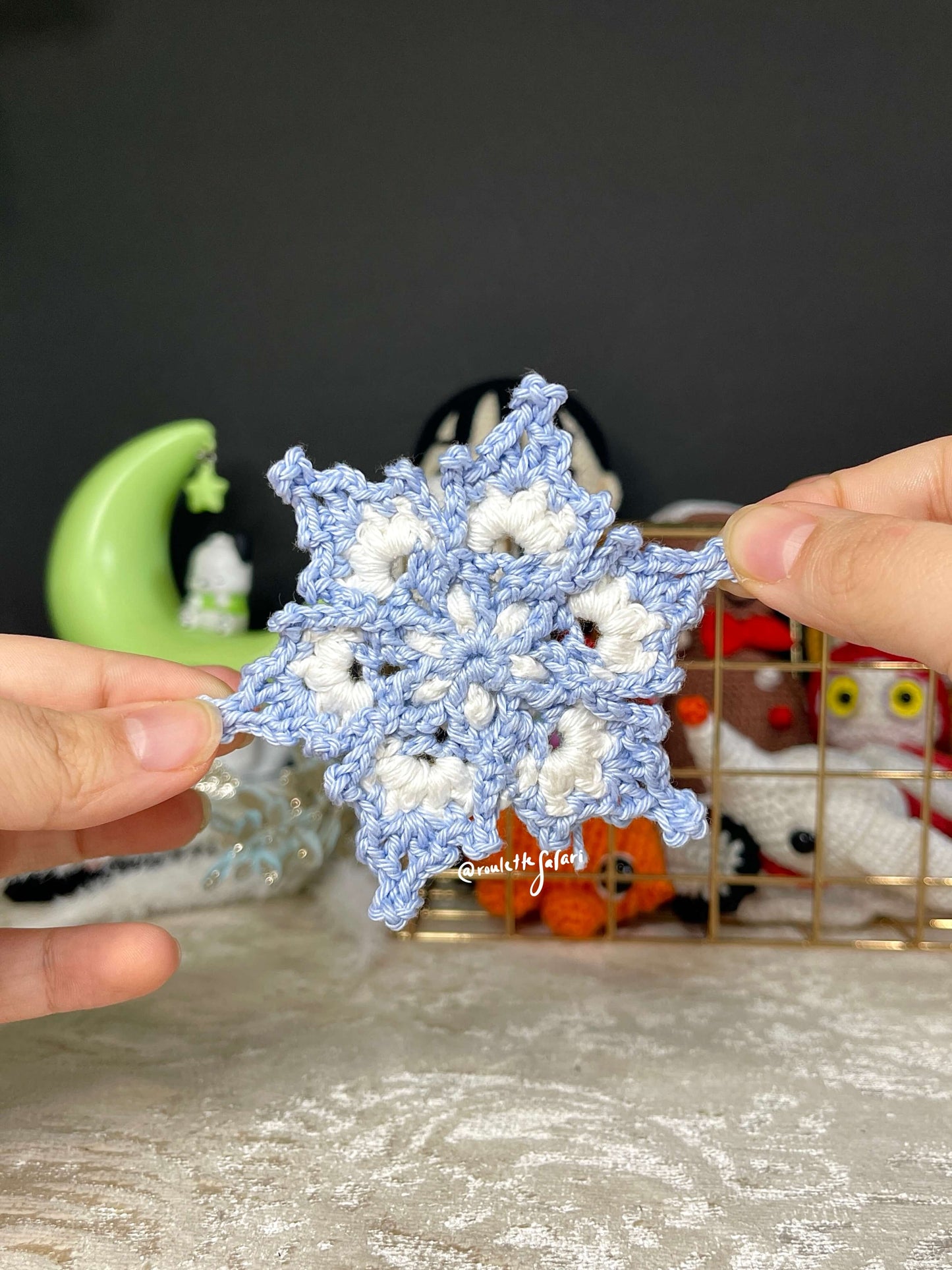 Crochet Amigurumi Frostarra Snowflake plush ornament