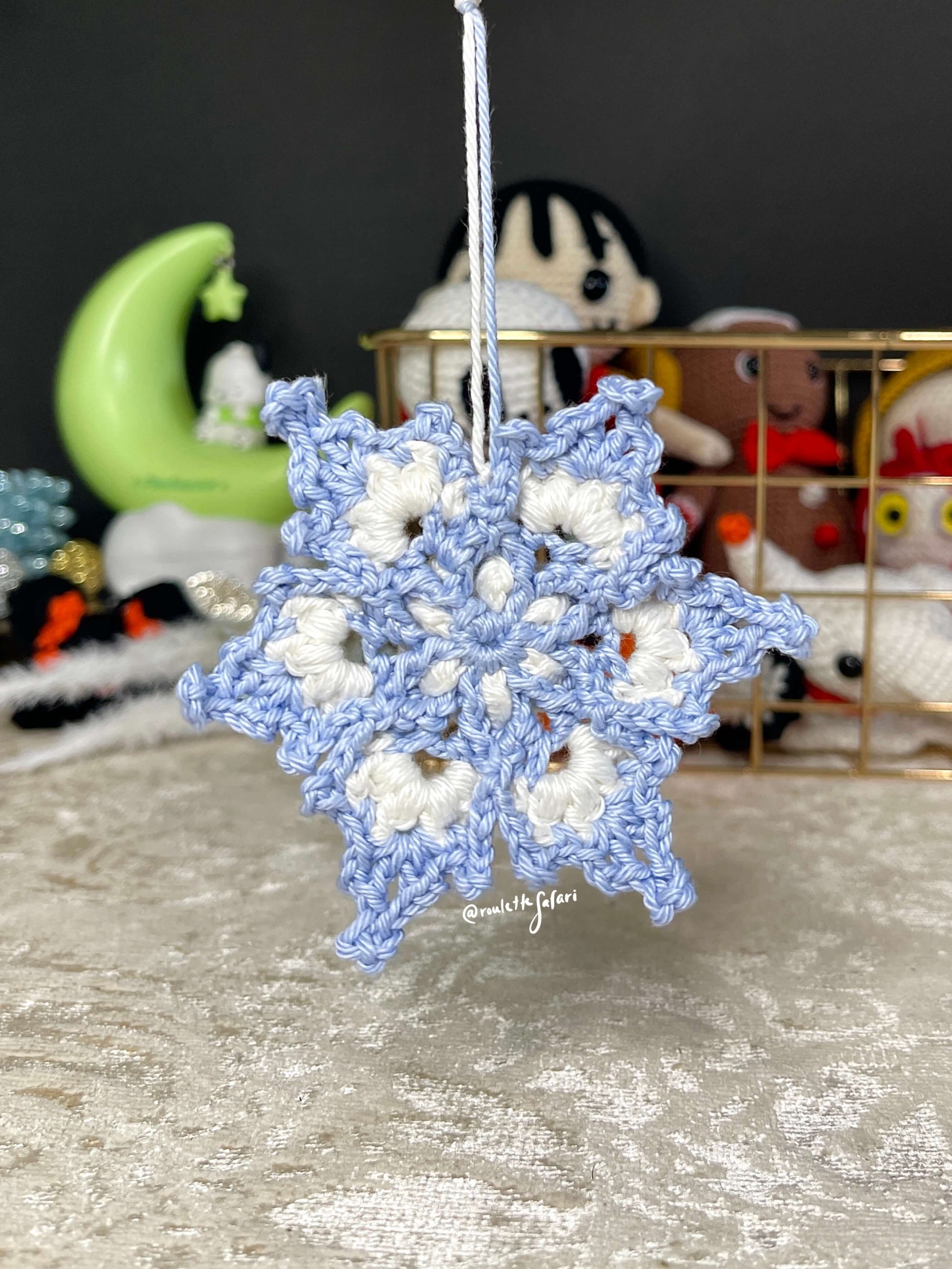 Crochet Amigurumi Frostarra Snowflake plush ornament