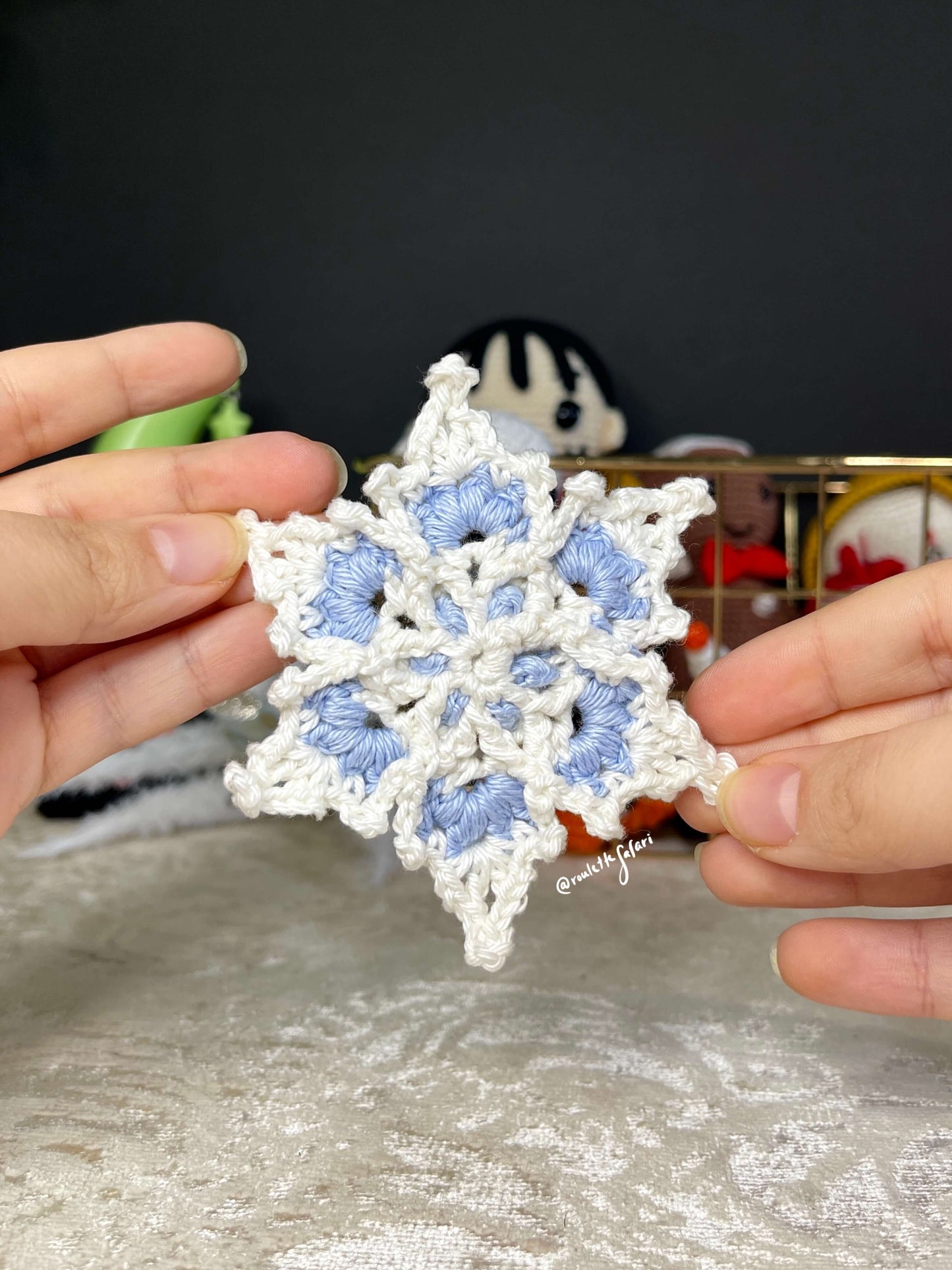 Crochet Amigurumi Frostarra Snowflake plush ornament