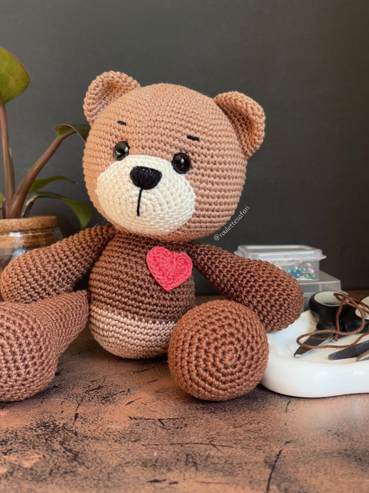 Crochet Amigurumi Teddy Bear with Heart plush toy