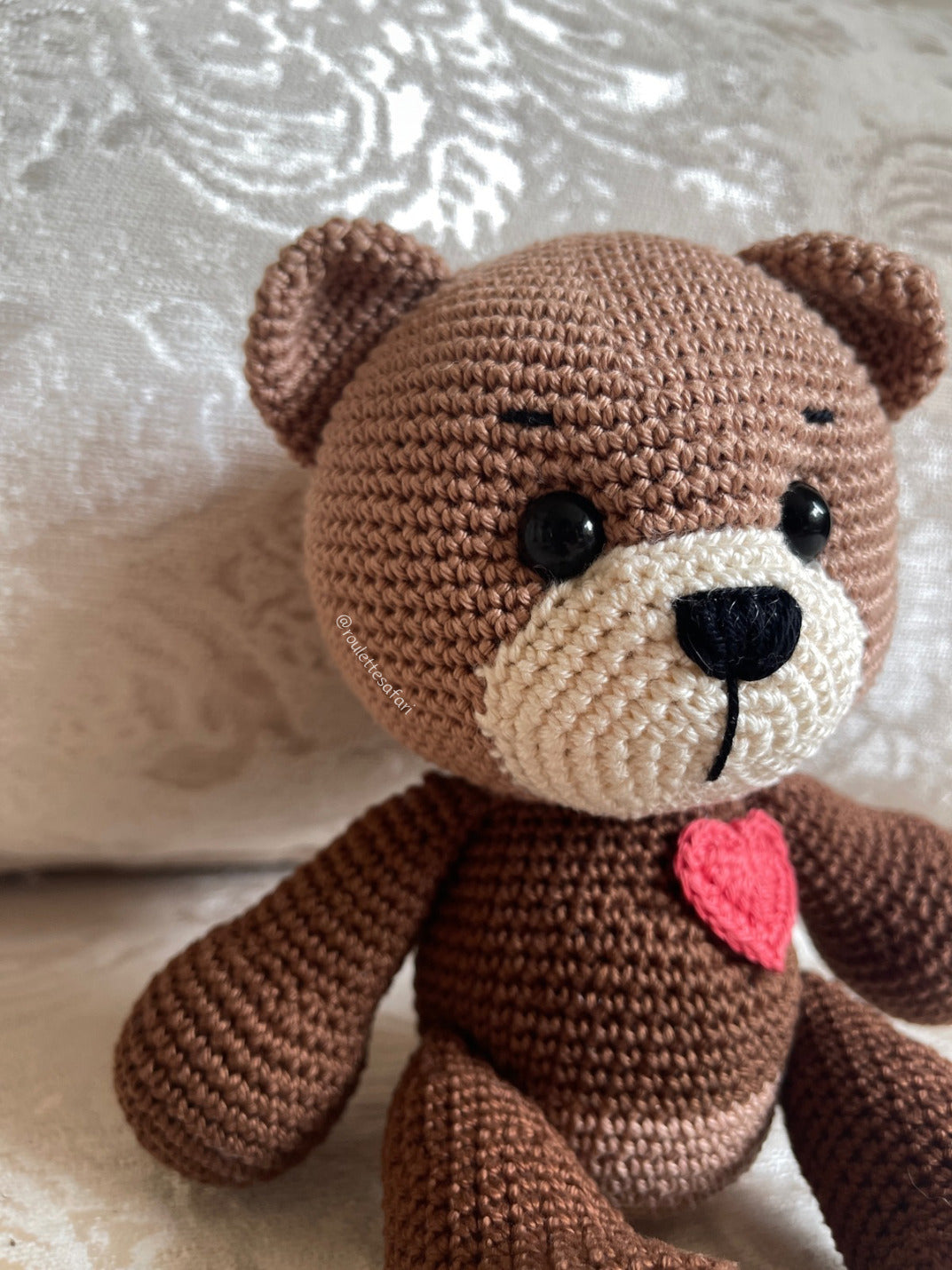 Crochet Amigurumi Teddy Bear with Heart plush toy