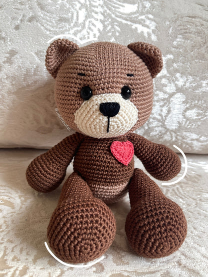 Crochet Amigurumi Teddy Bear with Heart plush toy