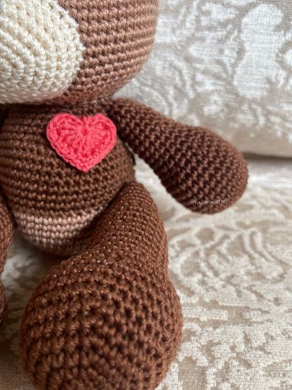 Crochet Amigurumi Teddy Bear with Heart plush toy